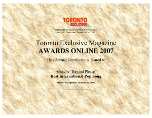 Toronto Exclusive Magazine Award 2007